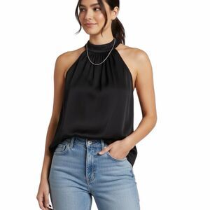 JOIE ANTHROPOLOGIE Women’s Black Sleeveless Halter Mock Neck Tank Top Medium